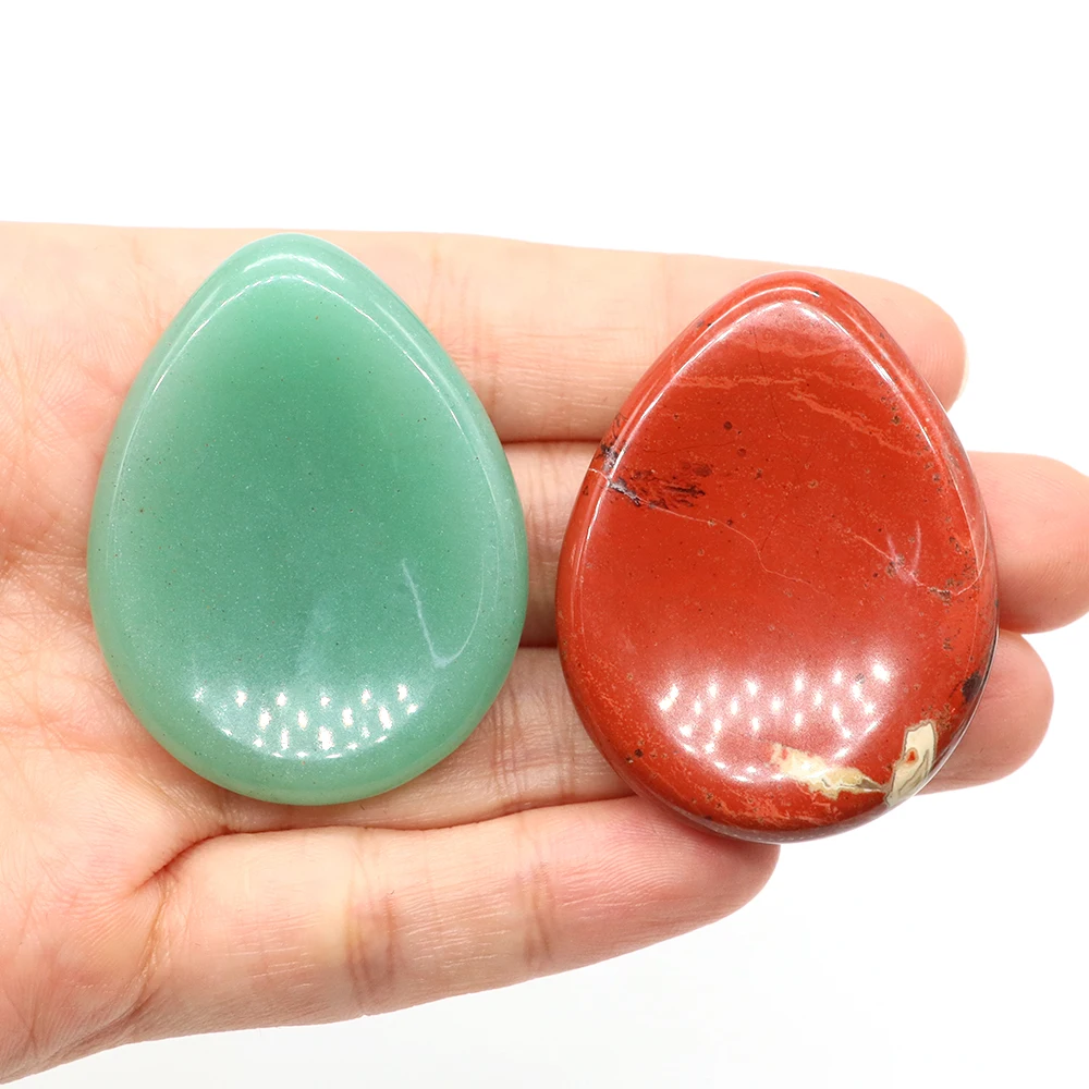 35x45mm Water Drop Forget Thumb Worry Stones Natural Reiki Healing Success Crystal 7 Chakra Face Massagers Gemstone Wholesale