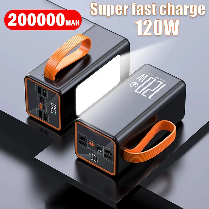 120 واط اتجاهين شحن سريع 200000 مللي أمبير سوبر سعة كبيرة المحمولة PowerBank آيفون سامسونج Xiaomi شاحن بطارية خارجي