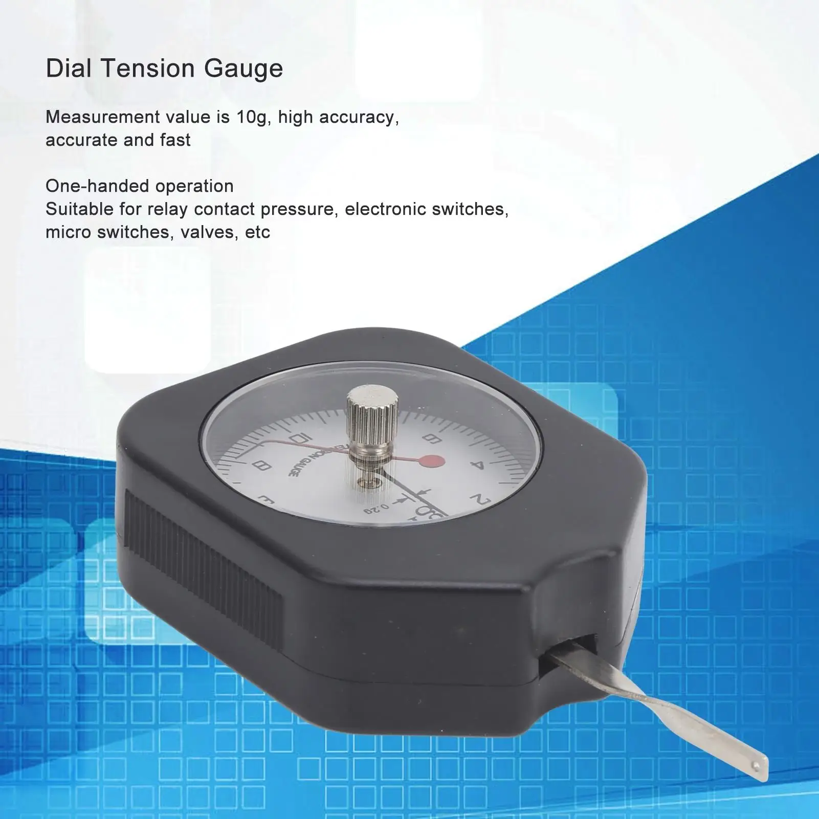 أداة قياس التوتر المحمولة ذات المؤشر المزدوج مقياس التوتر 10 جرام للقياس الدقيق