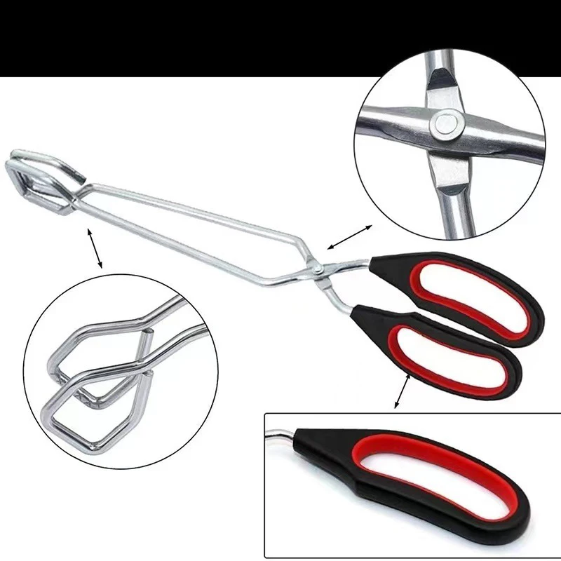 1PCS BBQ Tools Barbecue Scissor Tongs Grilled Food Tong Long Handle Scissor BBQ Bread Roast Clip Baking Tongs BBQ Accessorie