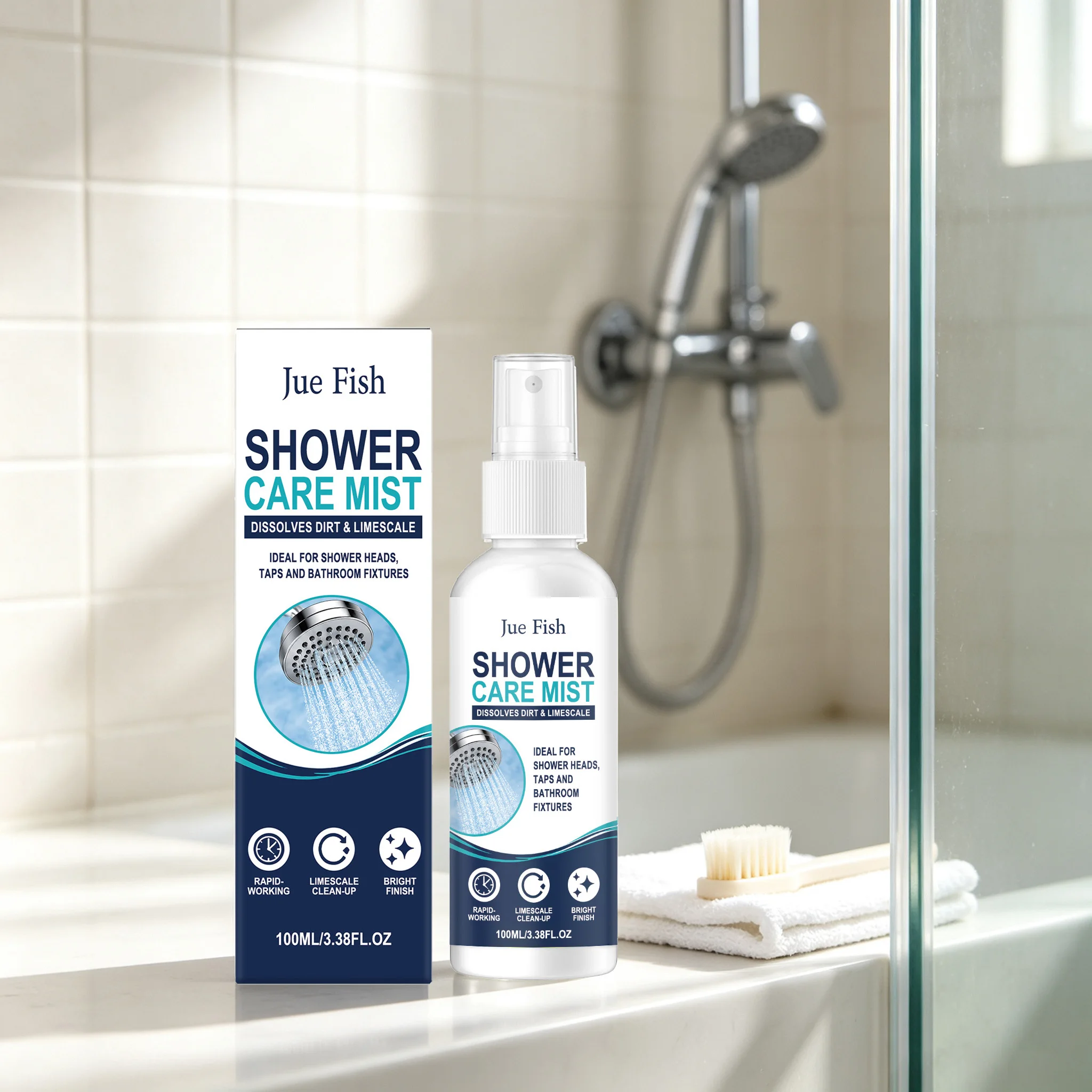 100ML Shower Cleaner Spray Multipurpose Bathroom Cleaning Stains Dissolve Stubborn Dirts Descaling Brightening Shower Remover