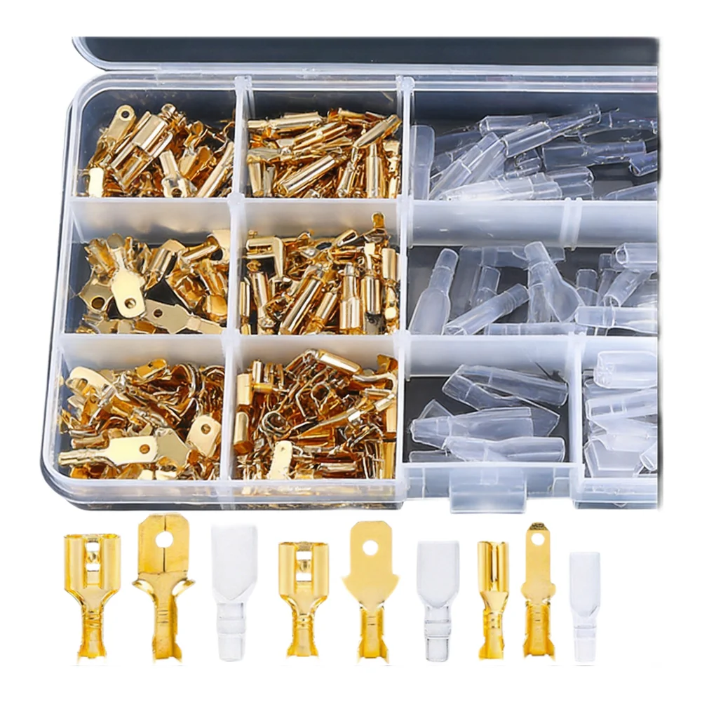 270PCS Electrical Wire Connector Pliers Kit with Crimp Terminals for Cold Press Connections in Power and Automotive Wiring
