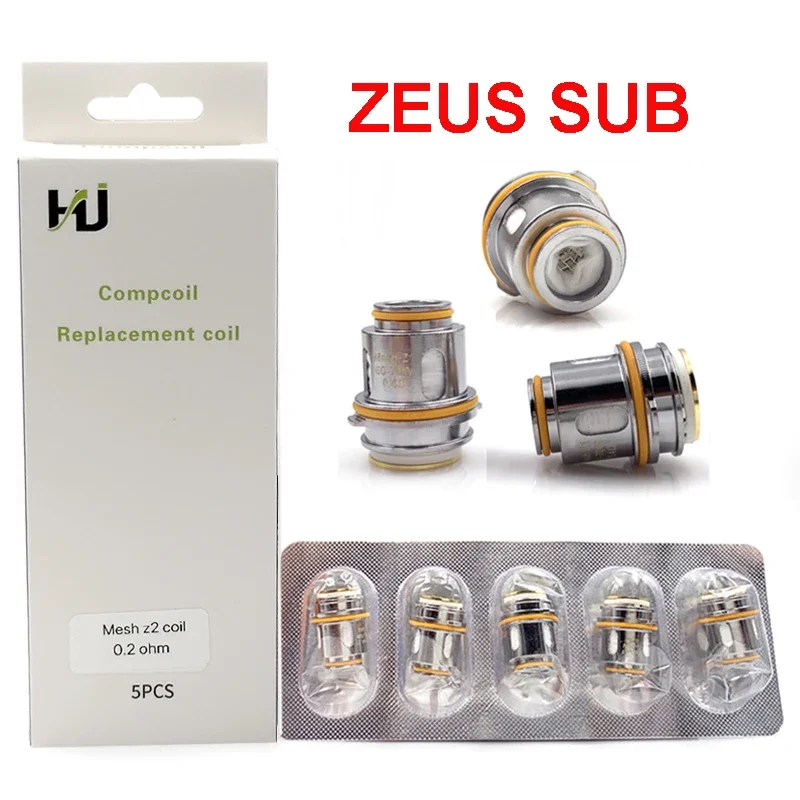 AosVape Zeus Sub Ohm Tank 5ml Capacity Atomizer Mesh Coil Z1 0.4ohm/0.2ohm For ZEUS X SUBOHM Tank Aegis Mod