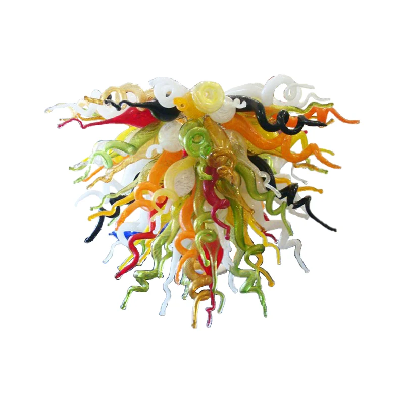 Modern Multi Colored LED Chandelier Lighting Fixture for Living Room Art Decoration Creative Glass Hanging Lamp