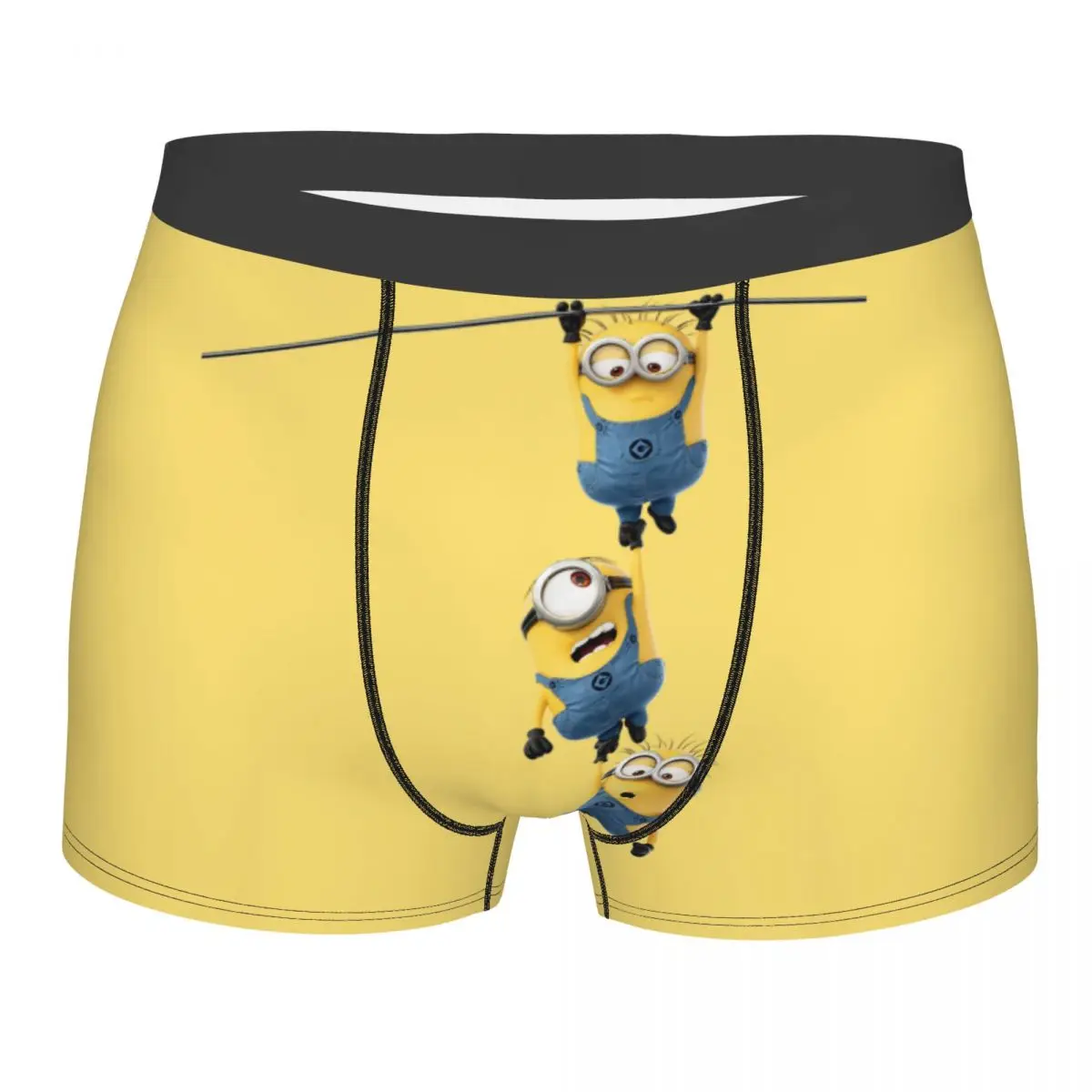 Custom Male Cool Cute M-Minions Cartoon Underwear Boxer Briefs Stretch Shorts Panties Underpants