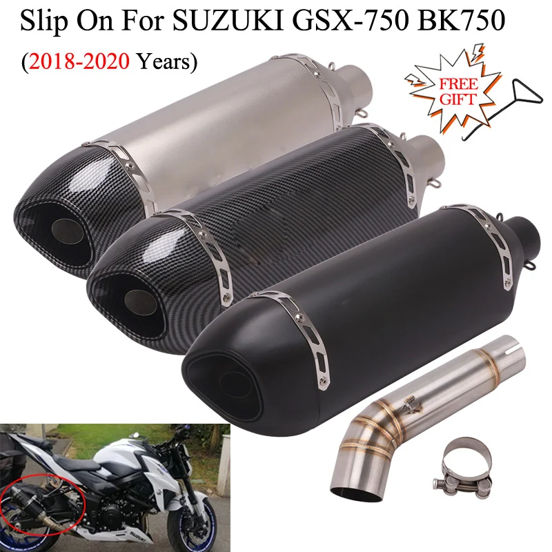 

Slip On For SUZUKI GSX-S750 BK750 GSX S750 2018 2019 2020 Motorcycle Exhaust Escape Modified Connection 51mm Middle Link Pipe