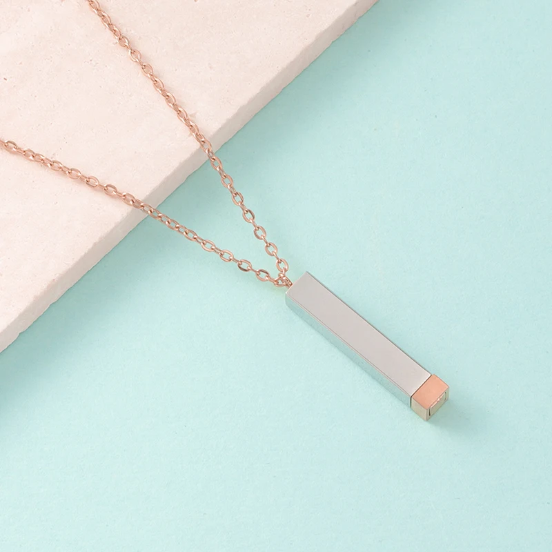 Fnixtar 10 Stück versteckte Anhänger-Charms, hochglanzpoliert, Edelstahl, quadratisch, Würfelstange für DIY-Halskette, Schmuck, Freunde, Liebhaber – Detail 19
