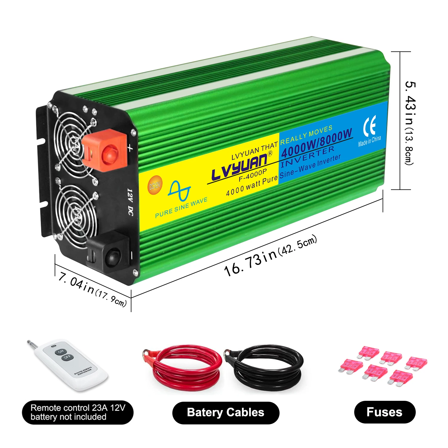 12/24V Inverter Pure Sine Wave 8kW 7kW 6kW Solar Power Converter AC 220V RV Travel High-power Car Inverter