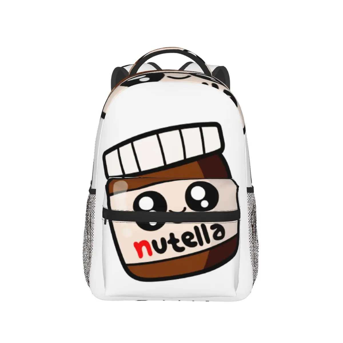 

Cute Kawaii Nutella Pocket Logo Backpack Hot Sale Daypack Large Capacity Children BookBag School Bag Shoulder Bags for Men Women