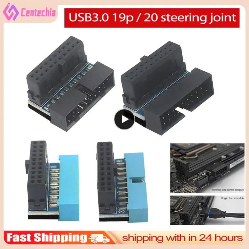 1~10PCS For Motherboard USB 3.0 19 Pin 20 Pin Male To Female Extension Adapter 90 Degree Angled Converter Type C Power Adapter