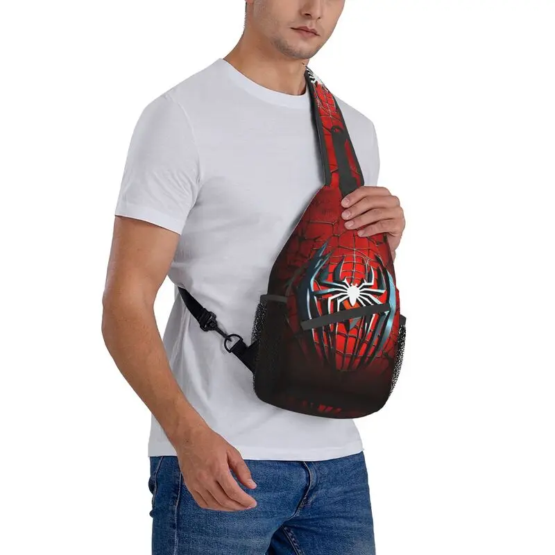 Benutzer definierte Spider Man Sling Brusttasche benutzer definierte Schulter Cross body Rucksack für Männer reisen Tages rucksack