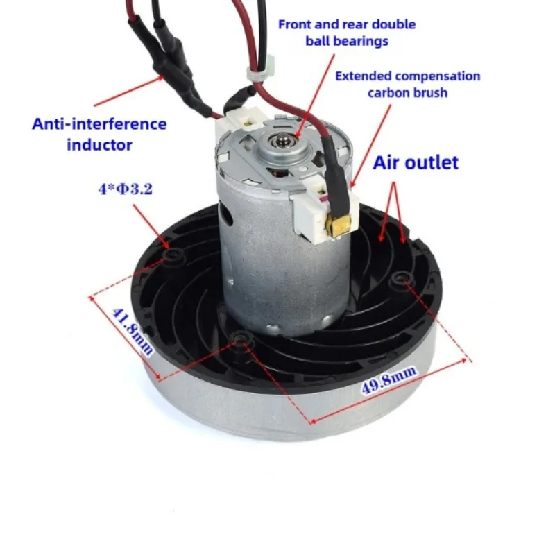 RS-545 Micro มอเตอร์เครื่องยนต์ Turbo พัดลม DC18V-24V 21.6V 22.2V 120W high-power เครื่องดูดฝุ่นพัดลม 36 มม.