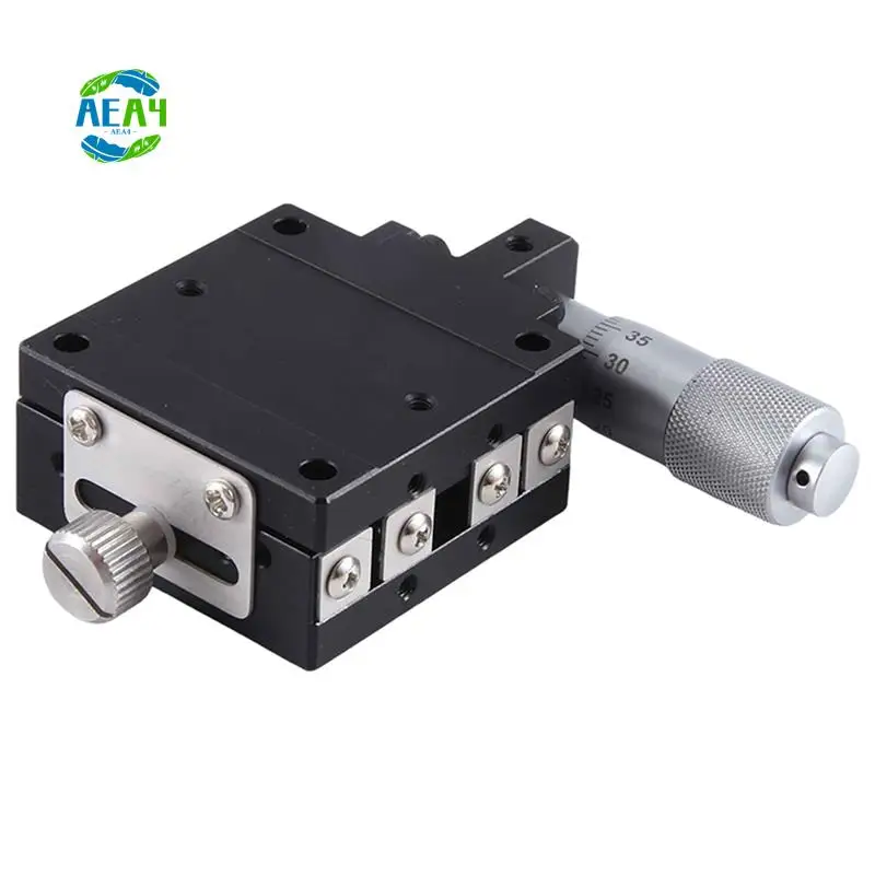 

AEA4-X Axis 40X40mm Knob Micrometer Sliding Stage Guide Rail Type Platform Manual Displacement Sliding Table Easy Install (LGX40