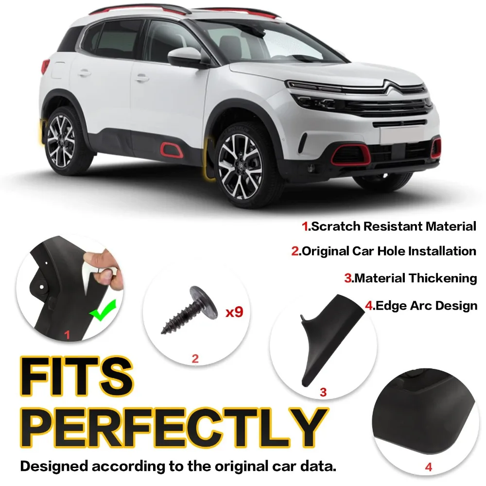 Car Mud Flaps Mudguard Fender Splash Guards Kit For Citroen Aircross C5