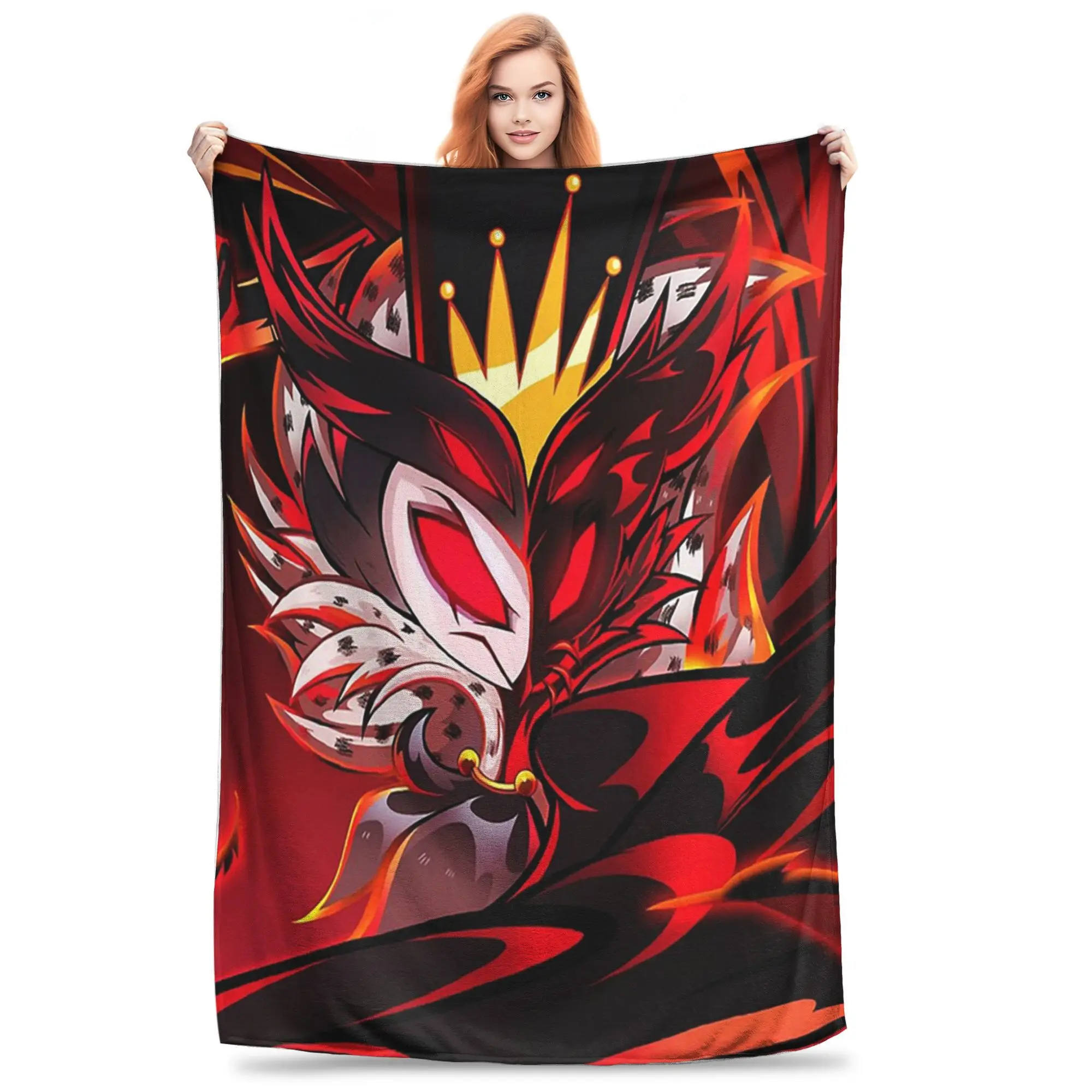 

Flannel Throw Blanket Helluva Boss Stolas Animated Horror Musical Warm Blankets Soft Bedding for Bed Living room Picnic Sofa