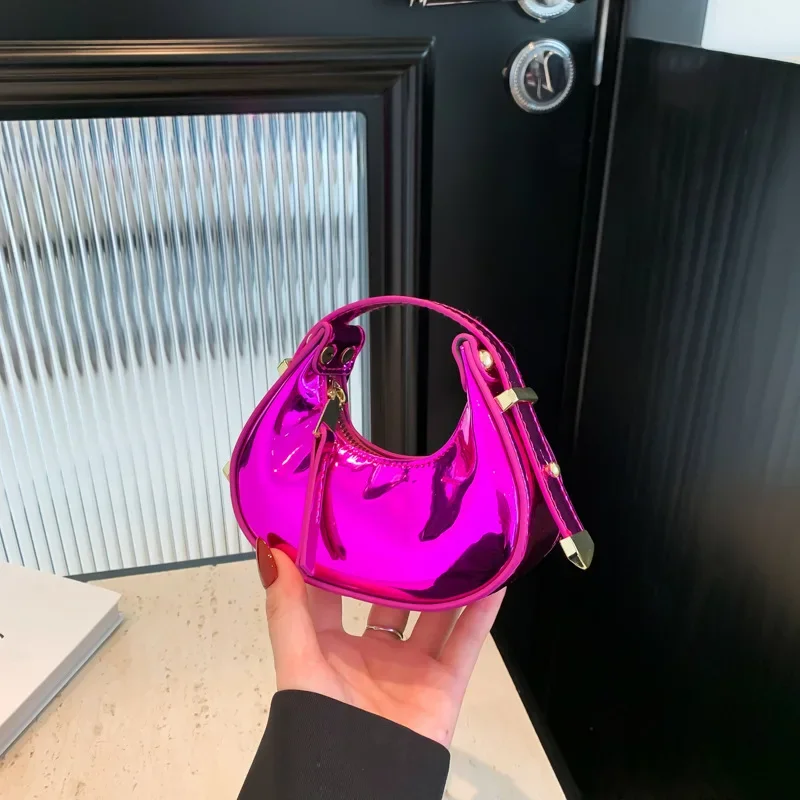 

Candy Colored Shiny Face Woman Handbag Instagram Internet Celebrity Trend Hand-held Dumpling Bag Fashionable Women's Purse