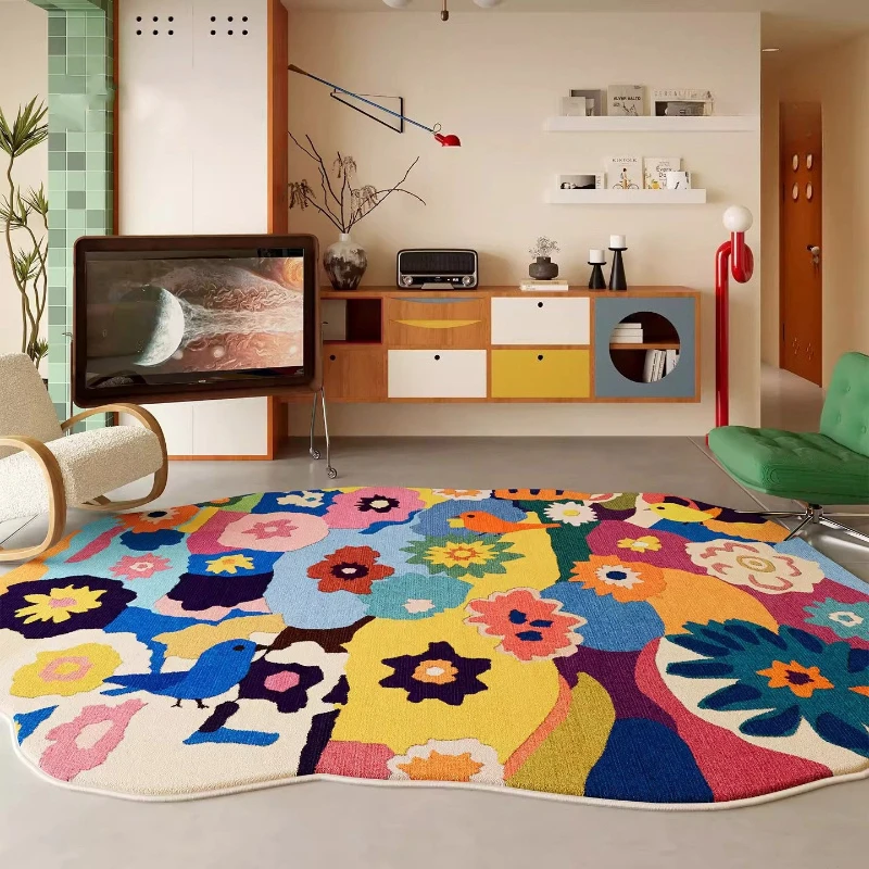 Dopamine Color Carpets for Living Room Large Area Bedroom Decor Irregular Carpet Washable Cloakroom Mat Anti-slip Study Soft Rug