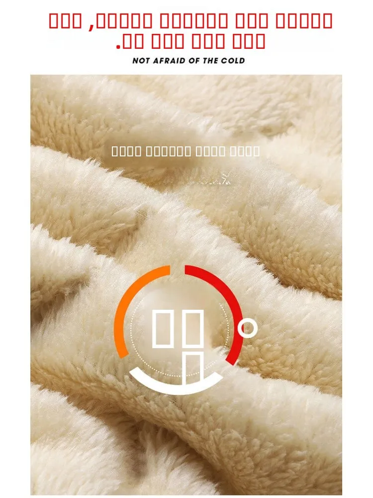 معطف شتوي مخملي للرجال من Thiened Fce مبطن كبير الحجم من القطن Jaet دافئ من لحم الضأن المخملي، كاجوال طويل Sve