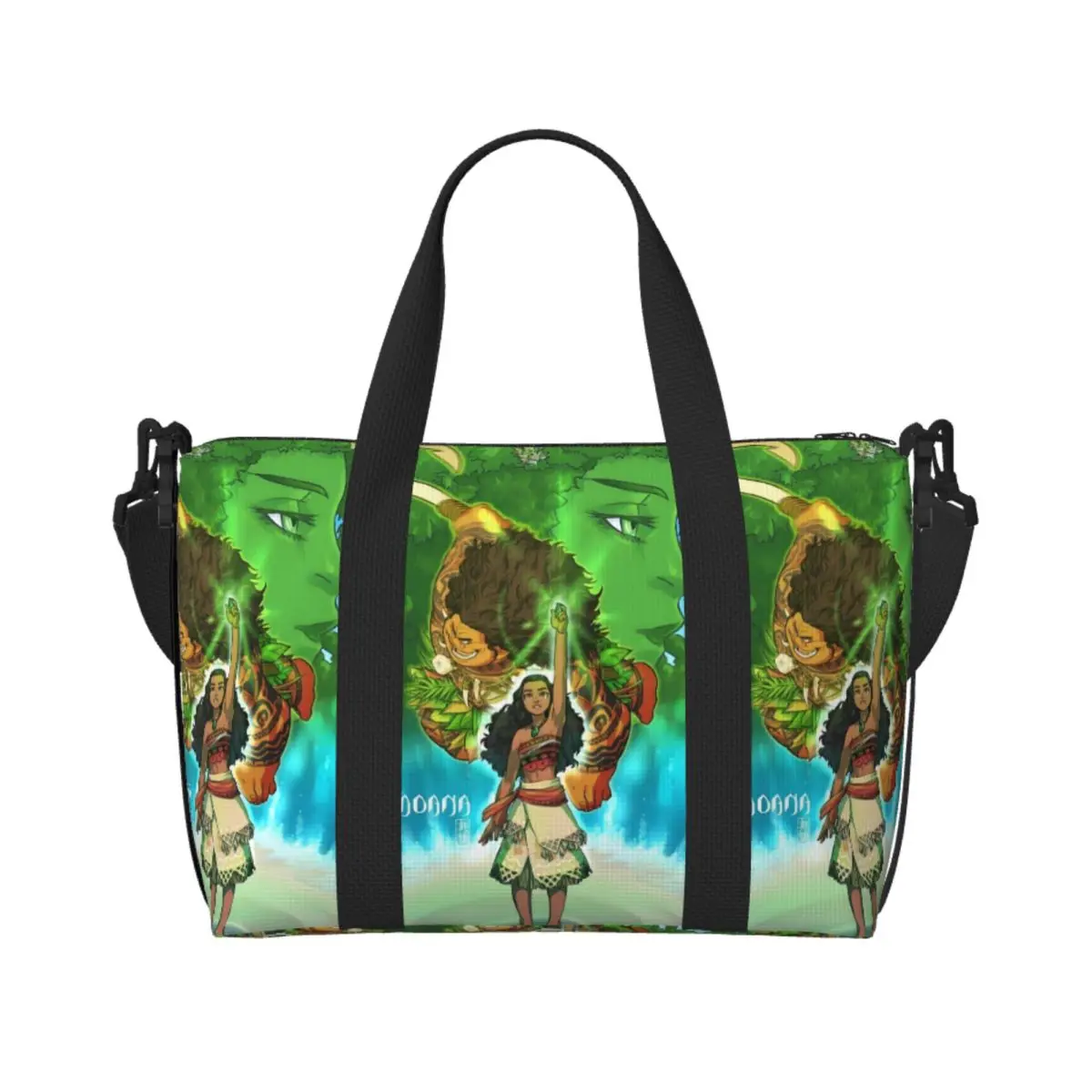 

Custom Moana Groceries Shopping Tote Bags Women Large Capacity Cartoon Anime Graphic Print Gym Beach Travel Bags