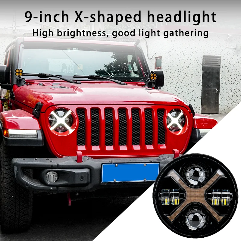 

CHUANGYING JL Headlights, 9 "X style headlights for Jeep Wrangler JL Sahara Rubicon 2018-2024 Gladiator JT(1 pair)
