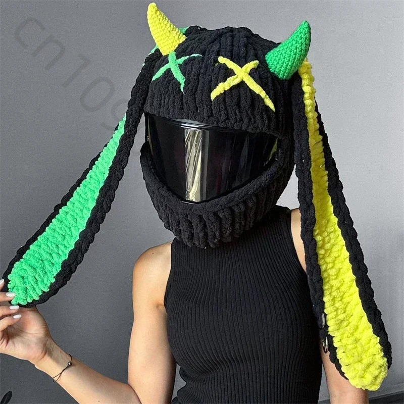 Nuevos accesorios de cubierta para casco de motocicleta, cubierta para casco de cara completa todoterreno, aspecto decorativo de Cosplay, funda para casco de moto
