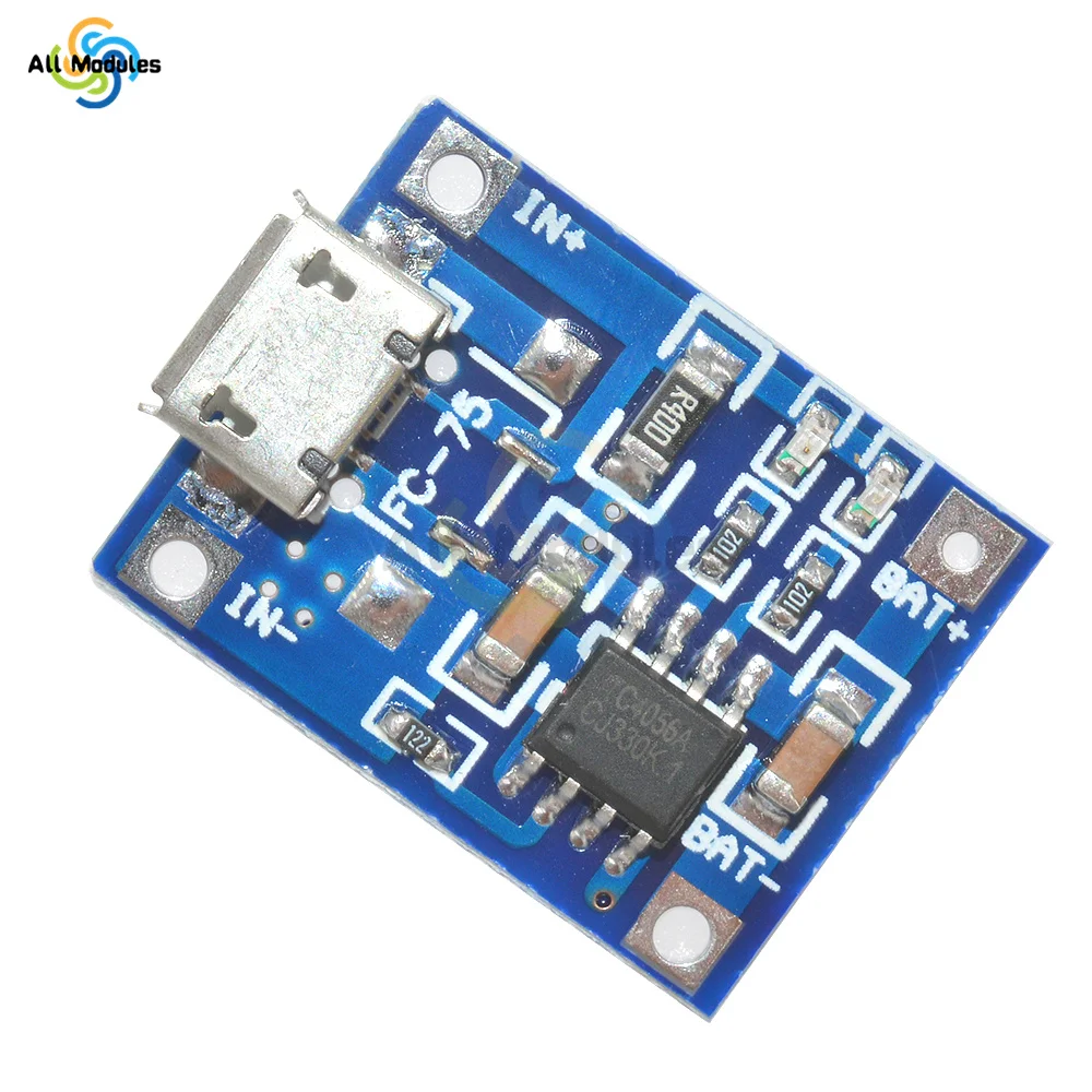 Type-c/Micro/Mini USB 18650 TP4056 TC4056A Lithium Battery Charger Module Charging Board With Protection Dual Functions 5V 1A