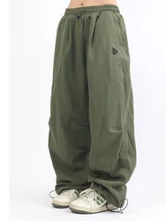 HOUZHOU Oversized Cargo Parachute Pants Women Japanese Style Gorpcore Wide Leg Joggers Hippie Baggy Vintage Sweatpants Trousers