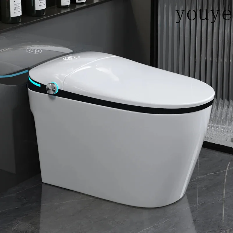 New Luxury Smart Toilet With Bidet Seat Built-in, Intelligent Toilet Auto Open/Close Seat, Foot Sensor, LED Display,Night Light