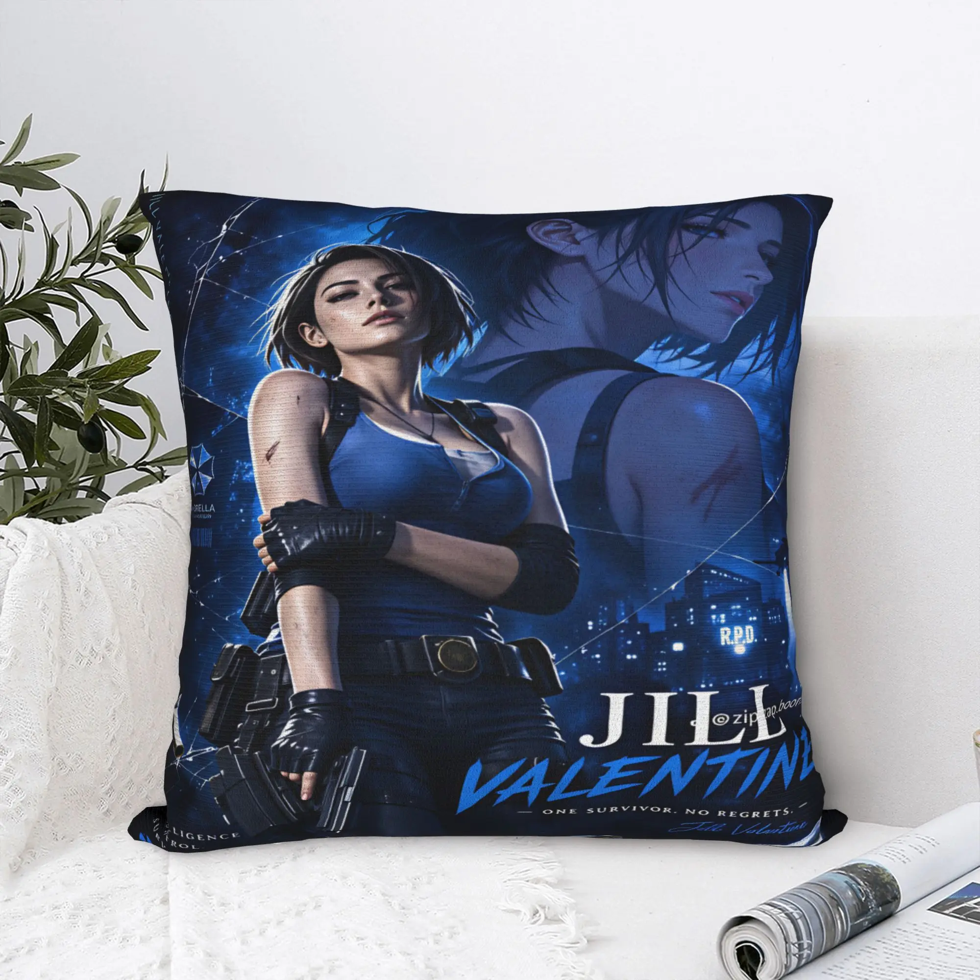 Jill Valentine Resident Evil  Pillow Cover  Print Cushion Cover Morden Pillow Case For Living Room Chair