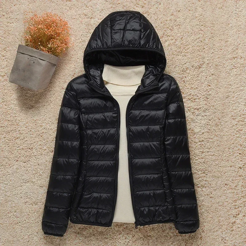 

2023 New Women Thin Down Jacket White Duck Down Ultralight Jackets Autumn And Winter Warm Coats Portable Outwear