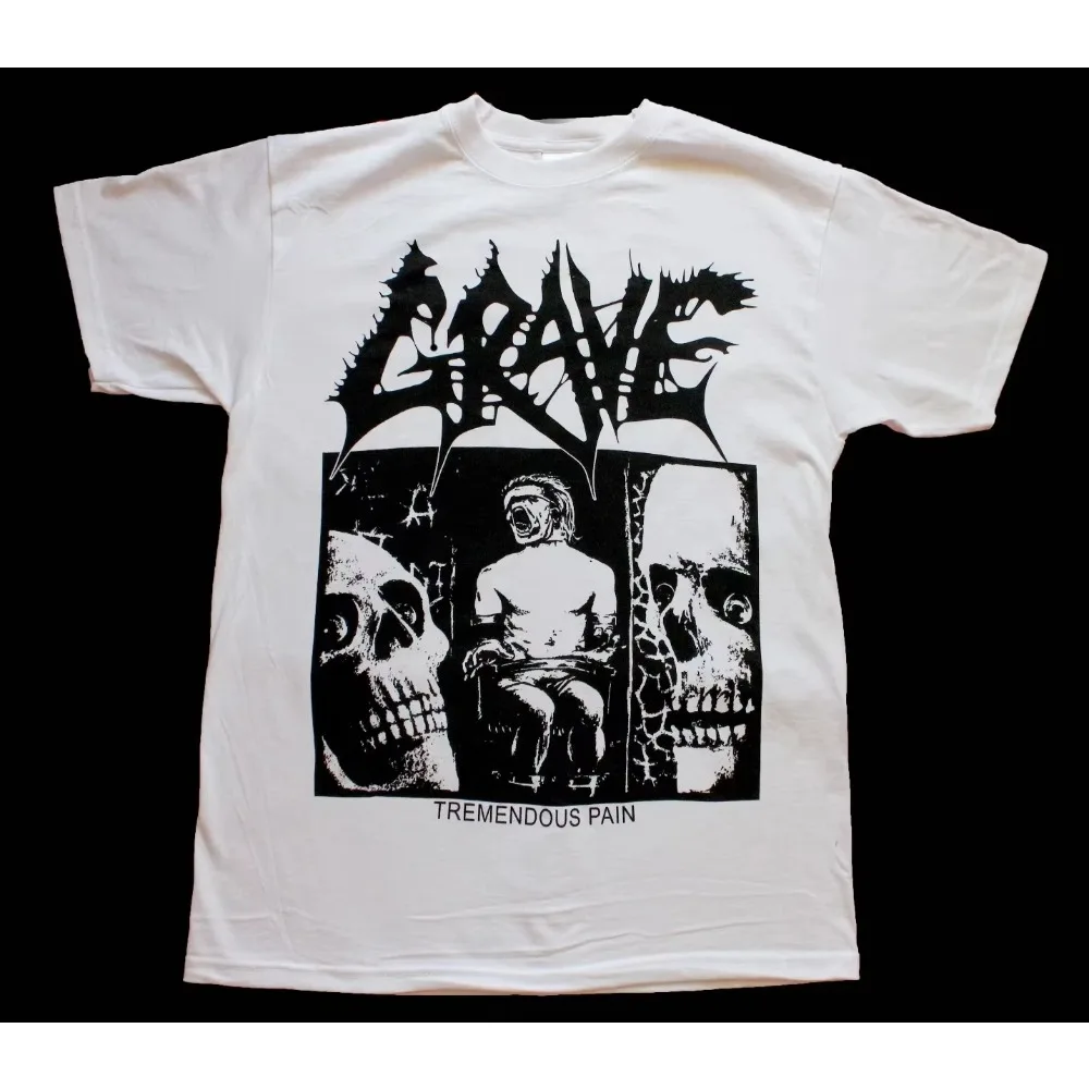 

American Vintage Grave TREMENDOUS PAIN '91 Death Metal Strap THERION T-Shirt Summer New Men's and Women's Streetwear