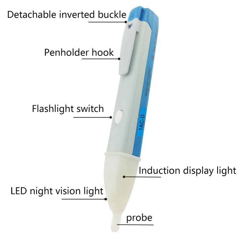 Indicador de voltaje de 90-1000V, probador de voltaje de pluma, probador de Corriente CA, Detector de voltaje LED, probador de Sensor para herramientas de electricista