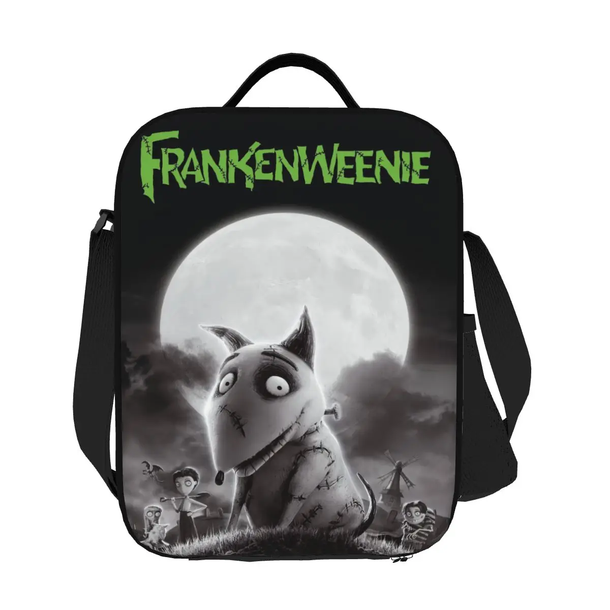 Custom Horror Frankenweenie Sparky Dog Lunch Boxes for Women Leakproof Thermal Cooler Food Insulated Lunch Bag Office Work