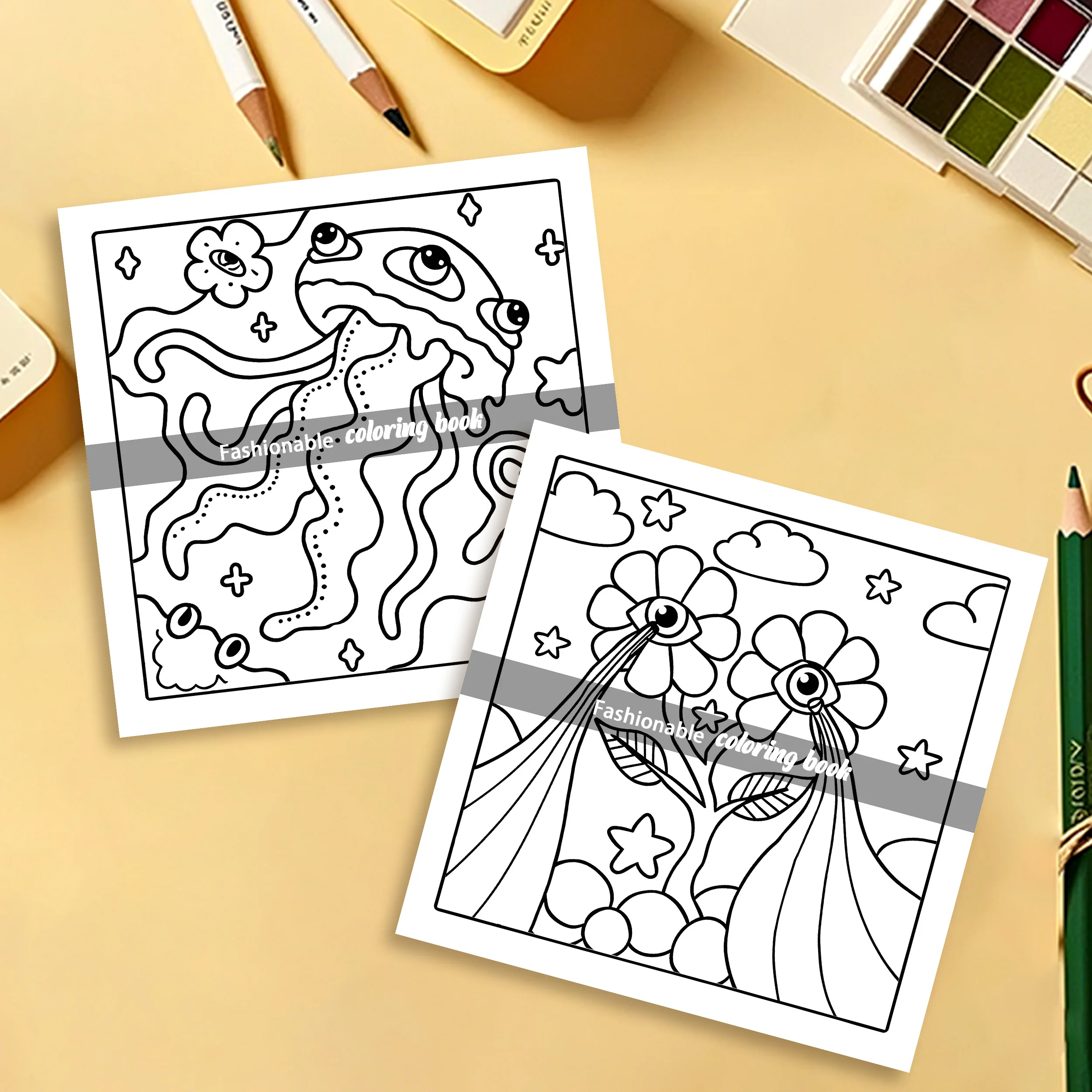 GROOVY Bold-easy Patterns Coloring Book for Adults Cute Drawing Book Perfect Gift for Party and Birthday