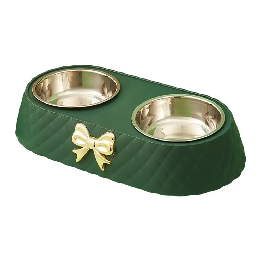 Cute Cat Water Bowl Stainless Steel Detachable Smooth Edge Dog Double Bowls Pet Feeder  Cat Food Bowl Store Food