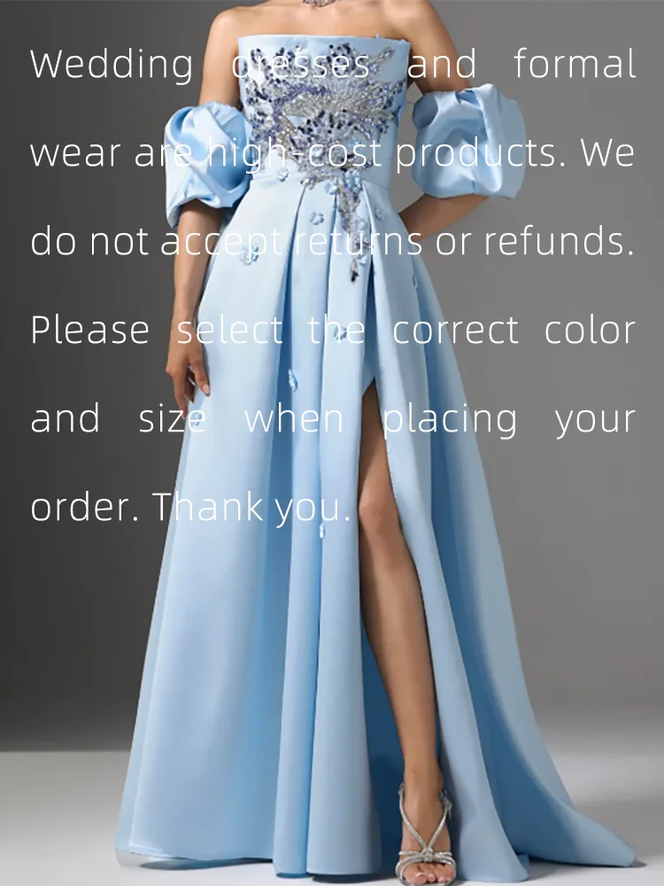 فساتين سهرة رسمية أنيقة بدون حمالات مزينة بأربطة على شكل حرف A فساتين حفلات أعياد الميلاد حسب الطلب