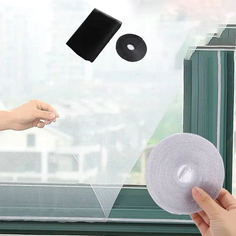 Self-adhesive Anti-mosquito Screen Mesh Invisible Simple Practical DIY Window Net Home Adjustable Windows Protector Curtain Mesh