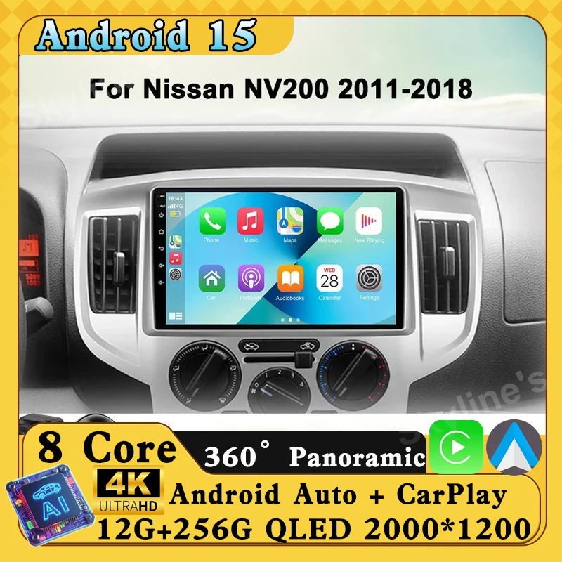 

Android 15 Car Radio For Nissan NV200 2011 2015 2016 2017-2018 2din Car Multimedia Player Stereo Carplay Auto Radio DVD