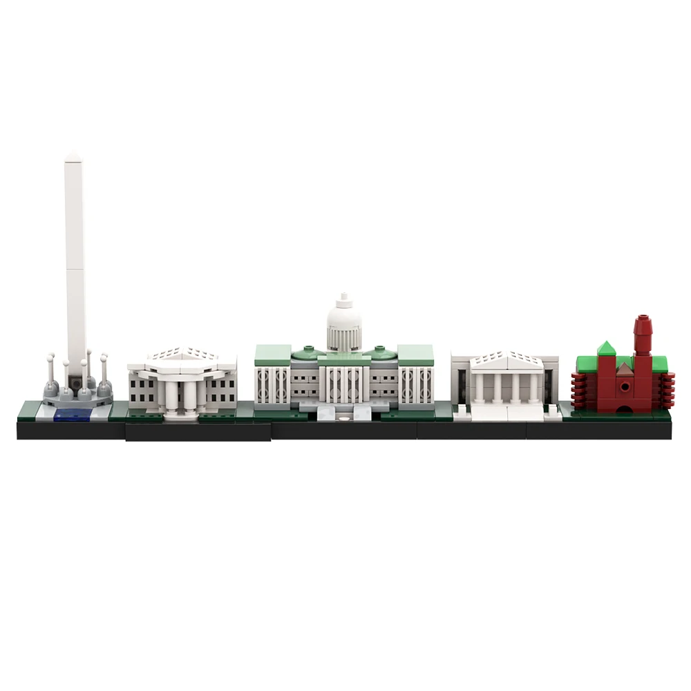 Washington DC Skyline Building Blocks, Skyline Model Micro Building Block Set, 278 PCS Famous City Model Figure Kit