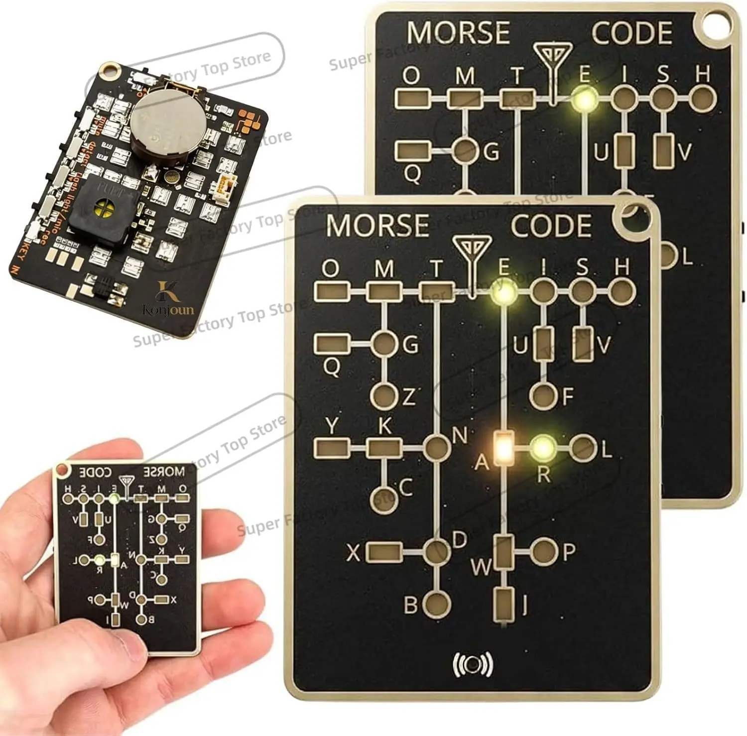 Tarjeta Interactiva De Entrenamiento En Código Morse Con LED Y Botones – Dispositivo Portátil De Aprendizaje En ABS Para Jóvenes Y Adultos – Práctica Con Sonido Y Luz