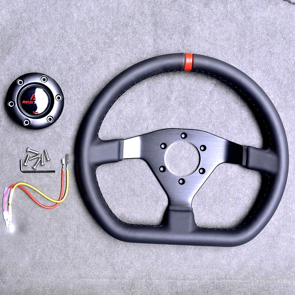 عالية الجودة 320 مللي متر 12.6 ''D على شكل الجلود شقة الانجراف سباق سباق الكمبيوتر لعبة سيارة شاحنة القيادة محاكاة عجلة القيادة