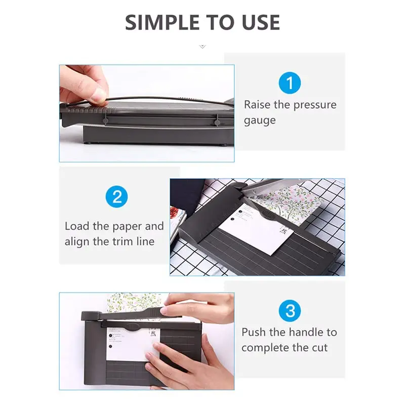 1PC mini Plastic Paper Cutter Portable Photo Paper Cutter Built-in Ruler Simple Paper Cutter