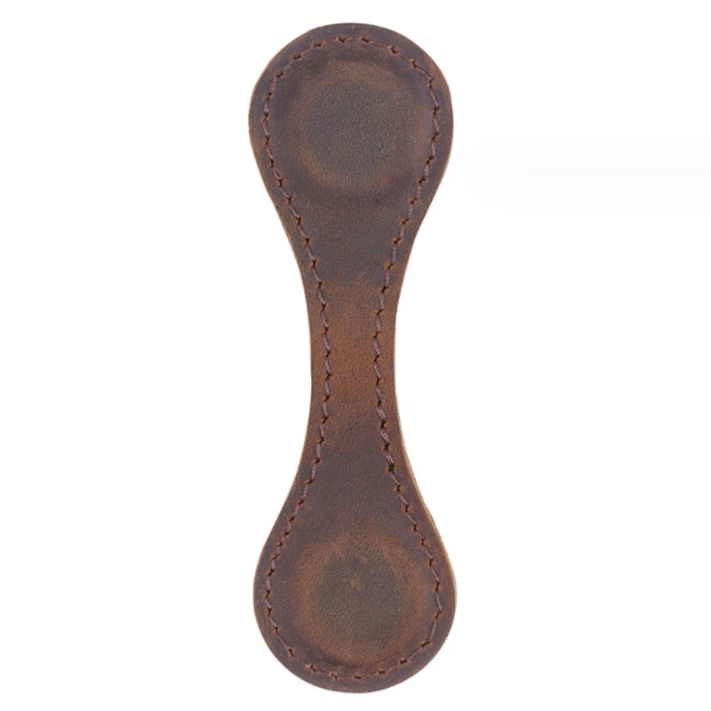 Hand Stitched PU Leather Magnetic Bookmark Handmade First Layer Cowhide Clips Traveler's Notebook Decoration