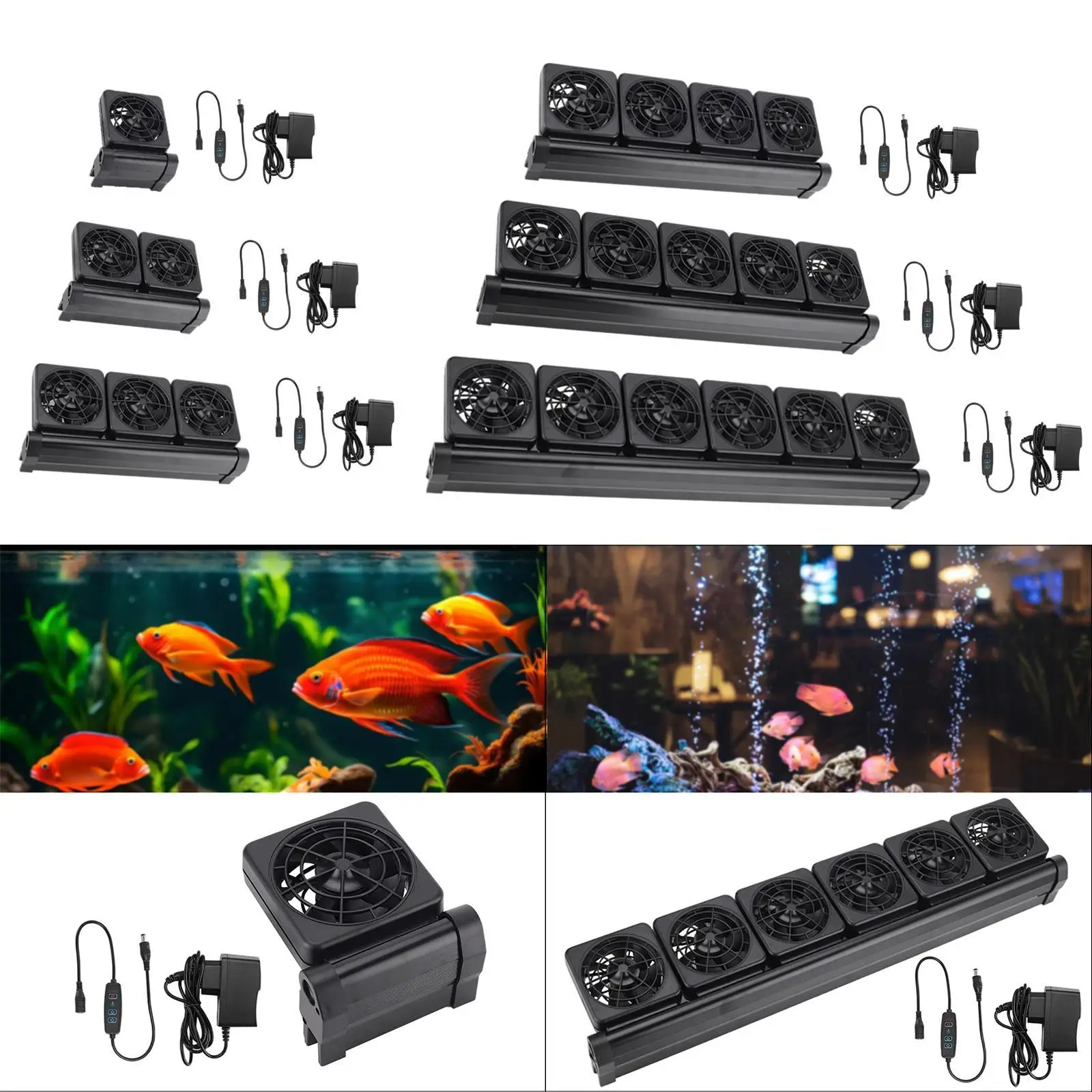 Aquarium Chiller,Angle Adjustable,Variable Speed Hydroponic Cooling Machine,Fish Tank Fan for Salt/Fresh Water (Black)