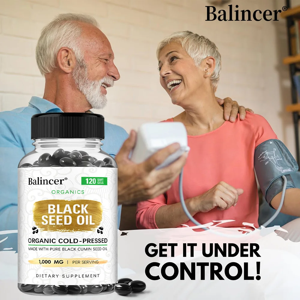 

Органическое масло черного тмина в капсулах 1000 мг, холодного отжима, для поддержки иммунитета, волос и кожи, питательные антиоксиданты, без ГМО, веганское