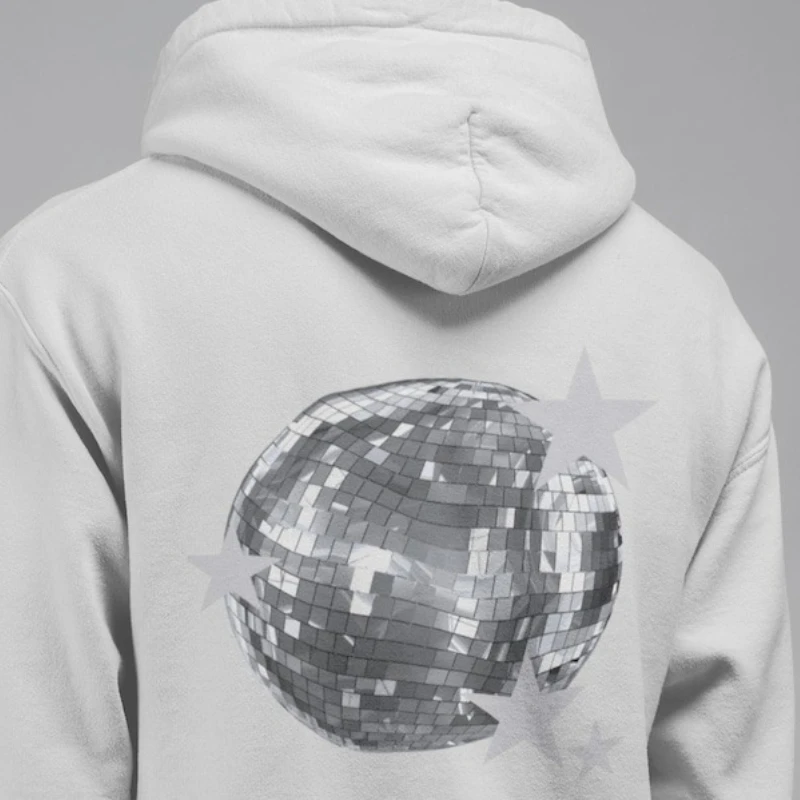 เสื้อฮู้ดเทรนดี้สไตล์ YK ลายลูกบอลสะท้อนแสง สไตล์สตอกโฮล์ม สวยงามแบบวัยรุ่น ดิสโก้ พร้อมลายดาว สำหรับฤดูใบไม้ร่วงและฤดูหนาว ให้ความอบอุ่น