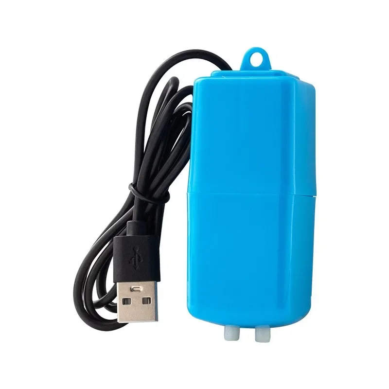 1pc buraco duplo tanque de peixes oxigênio aquário bomba ar com usb doméstico mini compressor ar acessórios preto/branco/azul/amarelo