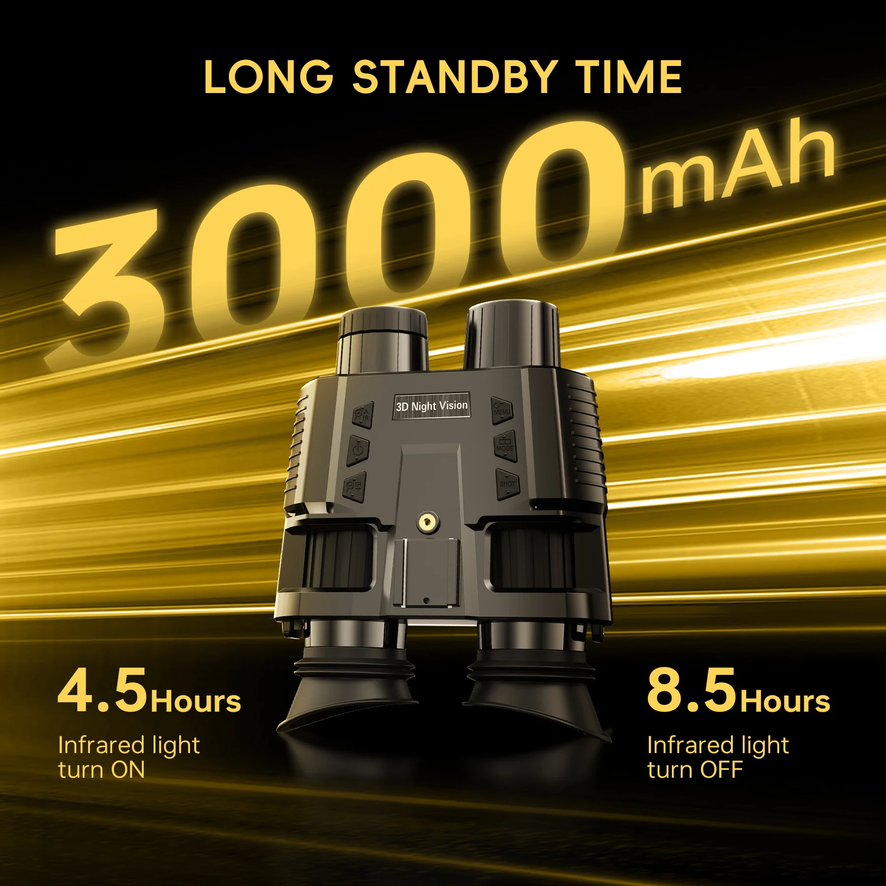 escopo infravermelho da visão noturna dos binóculos da caça 250m com capacete