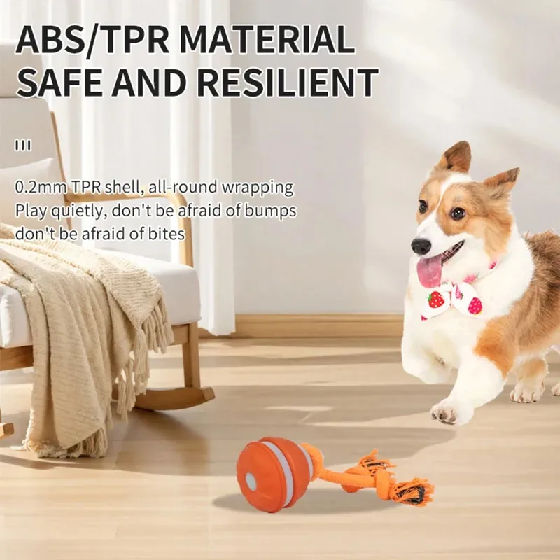 

Interactive Ball Toy Automatic Rolling Ball with Tail Rechargeable Smart Pet Interactive Toy Self Rotating Ball for Cats Dogs