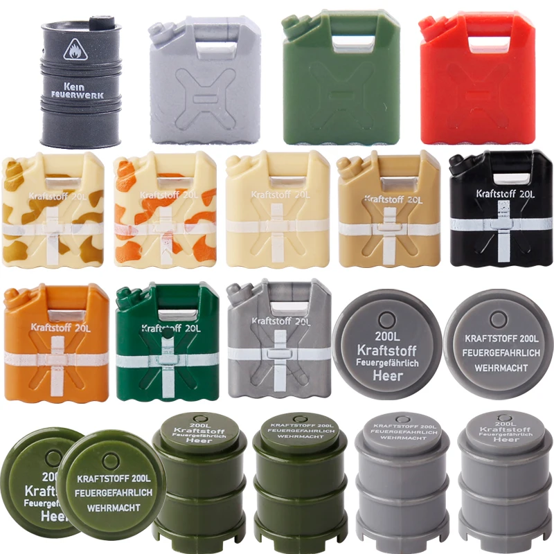 Military Scene Soldier Figures Weapons Assembly Spray Building Blocks Police Computers Farm Tools Hammer Oil Buckets Bricks Toys